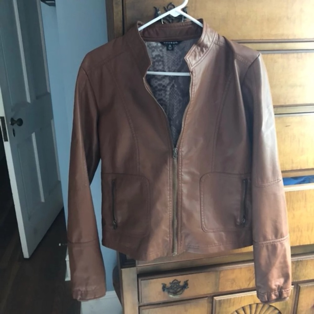 Brown leather jacket medium